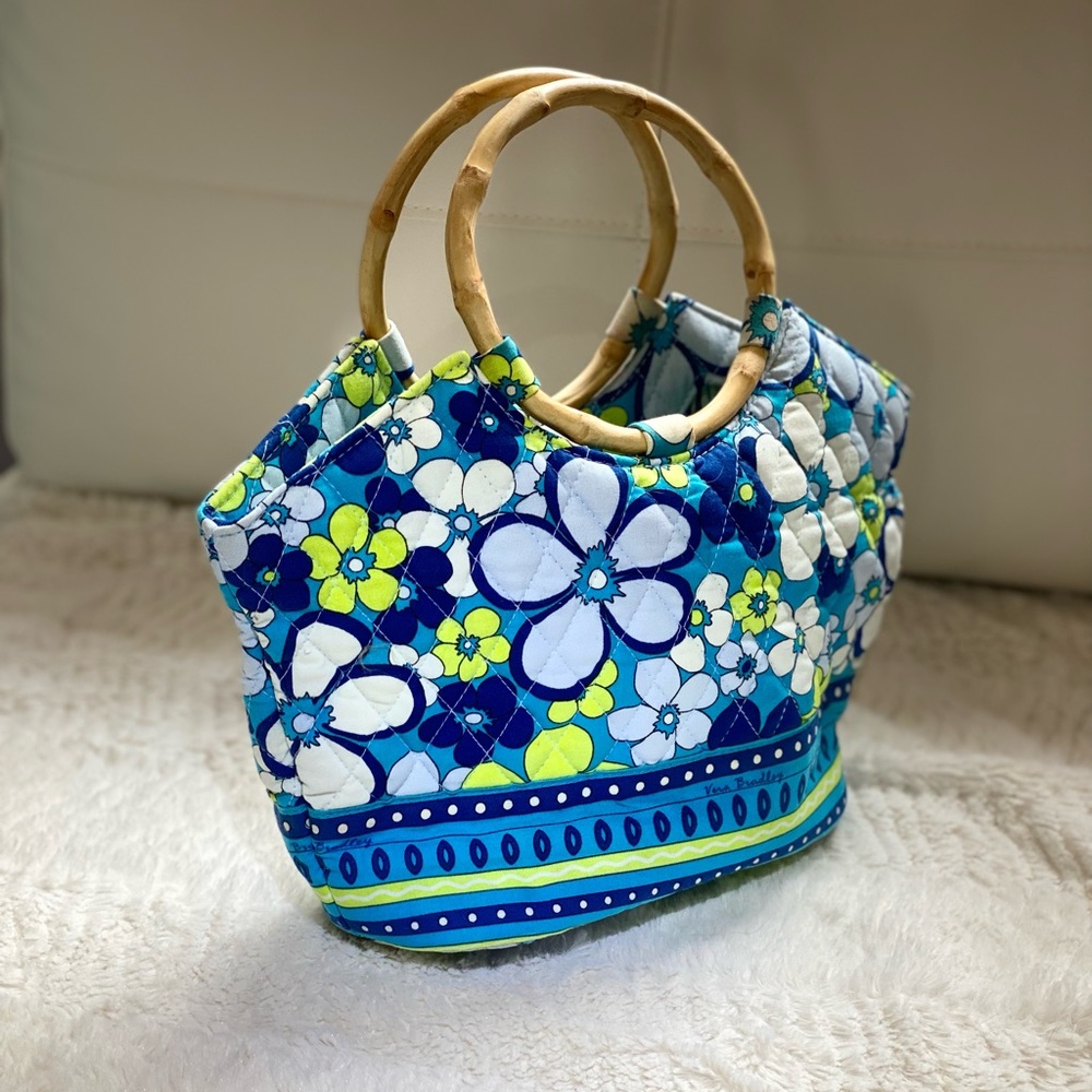 Vera Bradley bamboo handle purse.